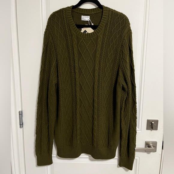 NWT - Frank & Oak Men’s Organic Cotton Cable Knit Sweater - Size XL - Picture 1 of 13